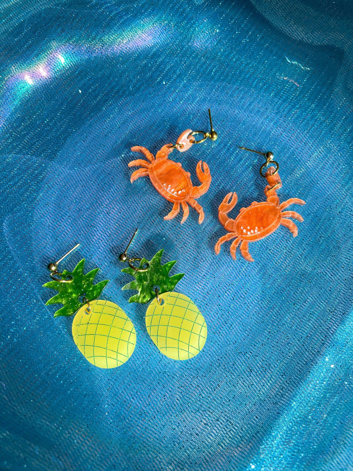 Crawling into Summer Crab Earrings