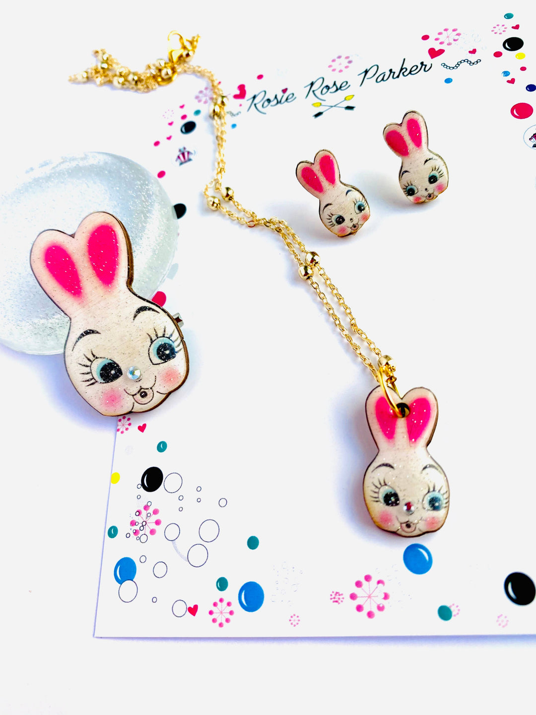 Dainty Easter Bunny Earrings by Rosie Rose Parker