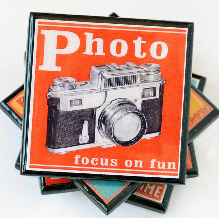 Say Cheese!: Classic Camera Drink Coaster Set