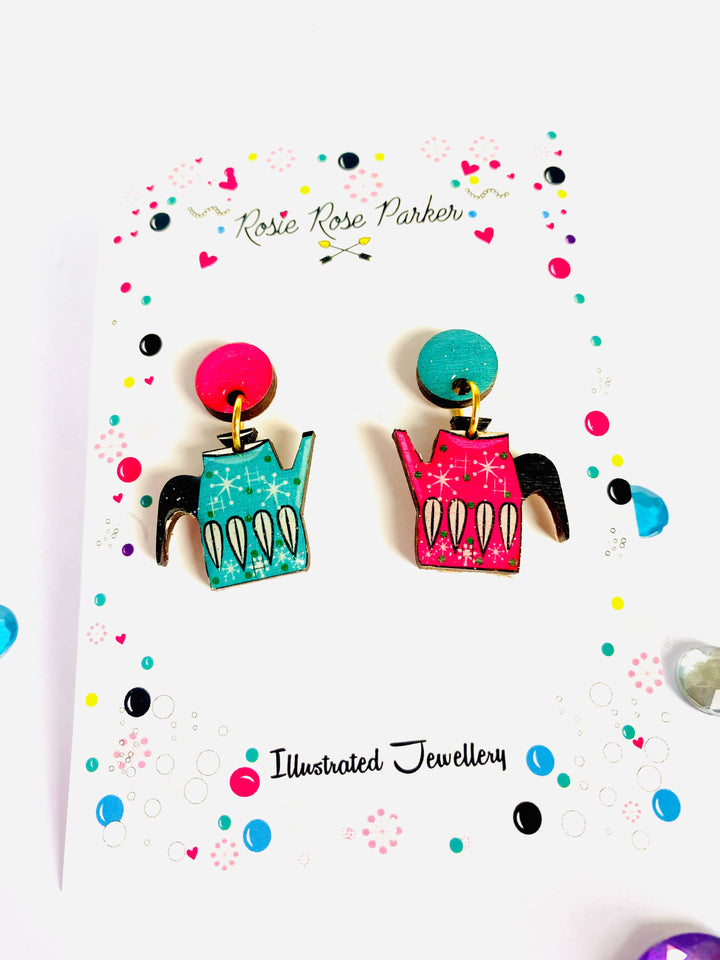 Vintage Teapot Earrings by Rosie Rose Parker