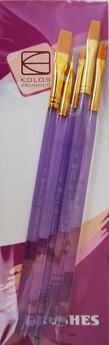 Kolos Set of paint brushes 7009. Synthetic Flat. 5pc.