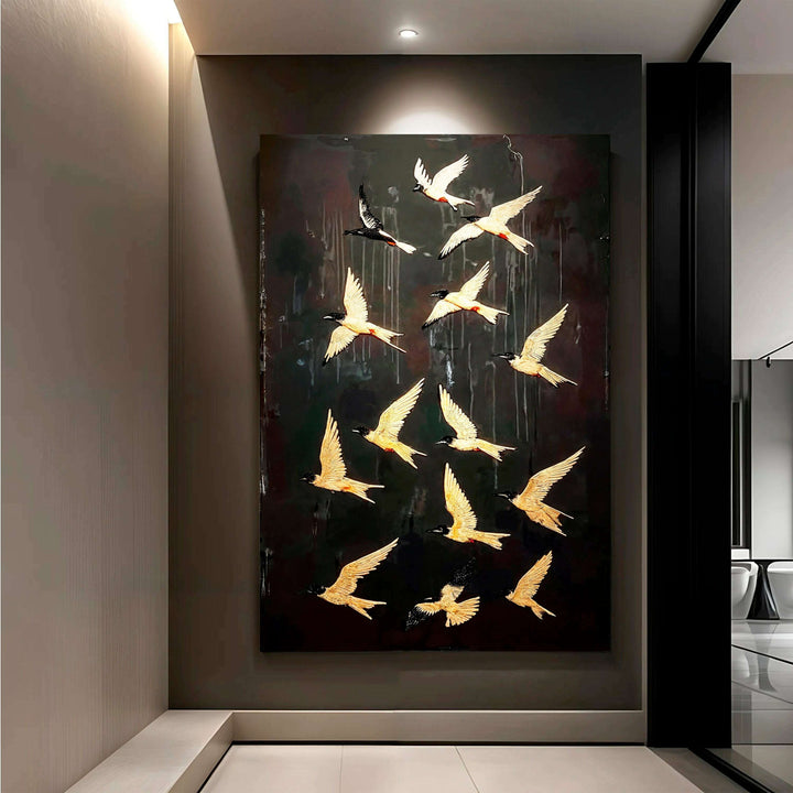 Abstract Flying Swallow Wall Art