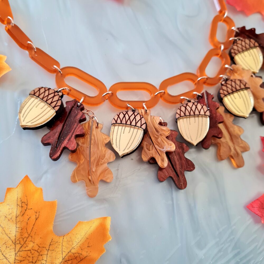 Acorn Charm Statement Necklace 1