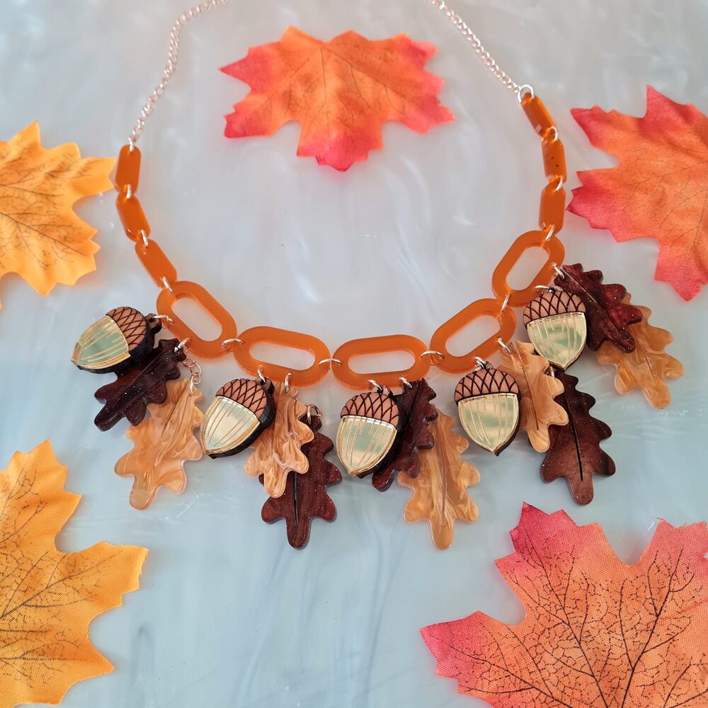Acorn Charm Statement Necklace 3