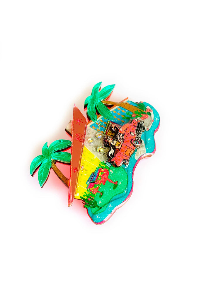 Mid Century Palm Springs House Brooch by Rosie Rose Parker