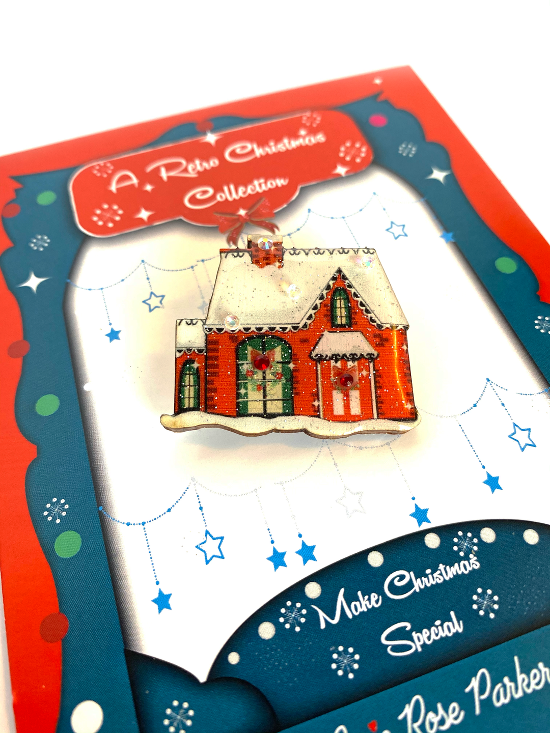Christmas House Brooch by Rosie Rose Parker