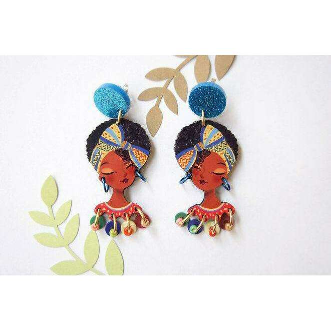 African Girl Earrings by LaliBlue - Quirks!