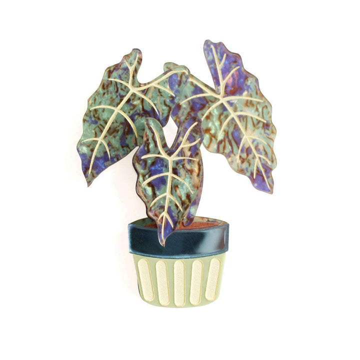 Alocasia Elephant Ear Plant Brooch