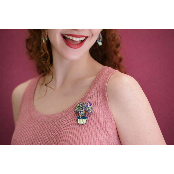 Alocasia Elephant Ear Plant Brooch – view 2