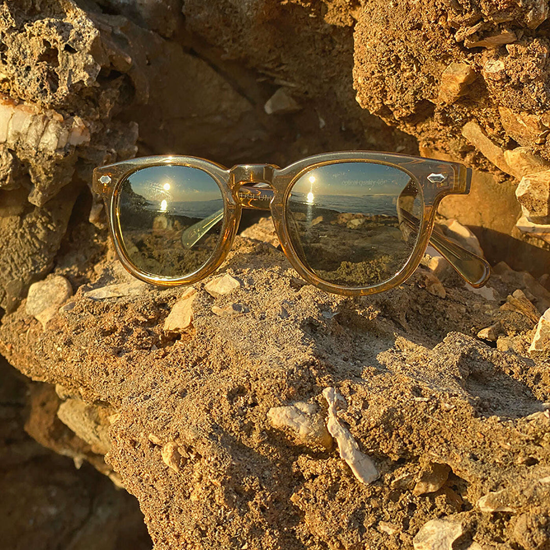 Amber Polarized Square Sunglass - Benson