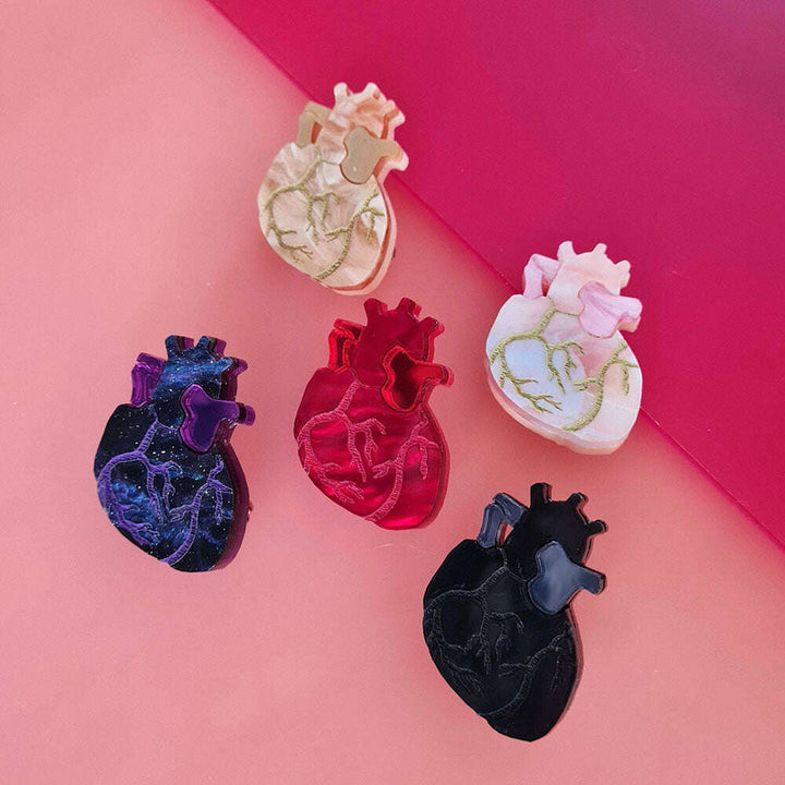 Anatomical Heart Pin Brooch - Five Colours by Cherryloco Jewellery 3