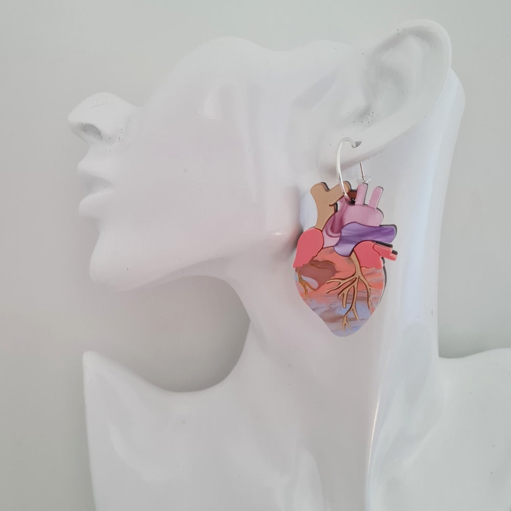 Anatomical Heart Statement Hoop Earrings by Cherryloco Jewellery 7