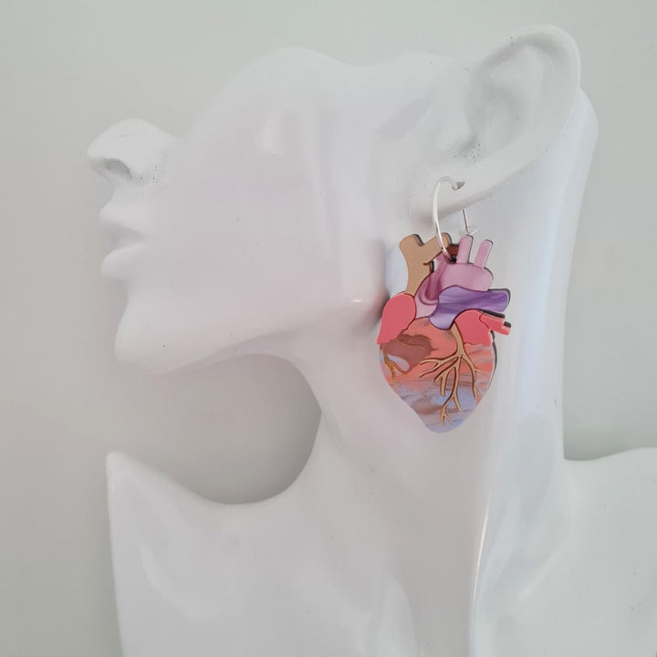 Anatomical Heart Statement Hoop Earrings by Cherryloco Jewellery 7