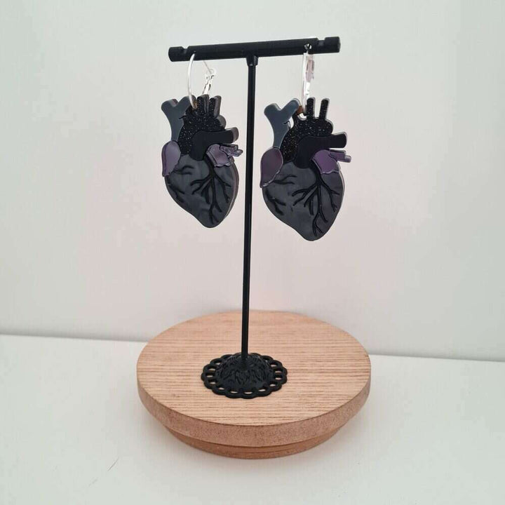 Anatomical Heart Statement Hoop Earrings by Cherryloco Jewellery 3