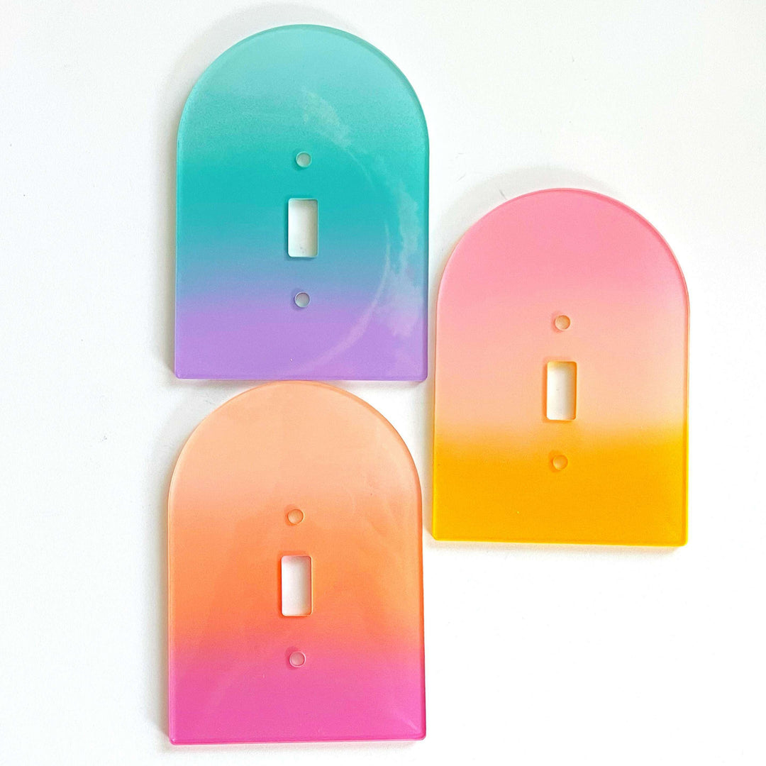 Arch light switch plate
