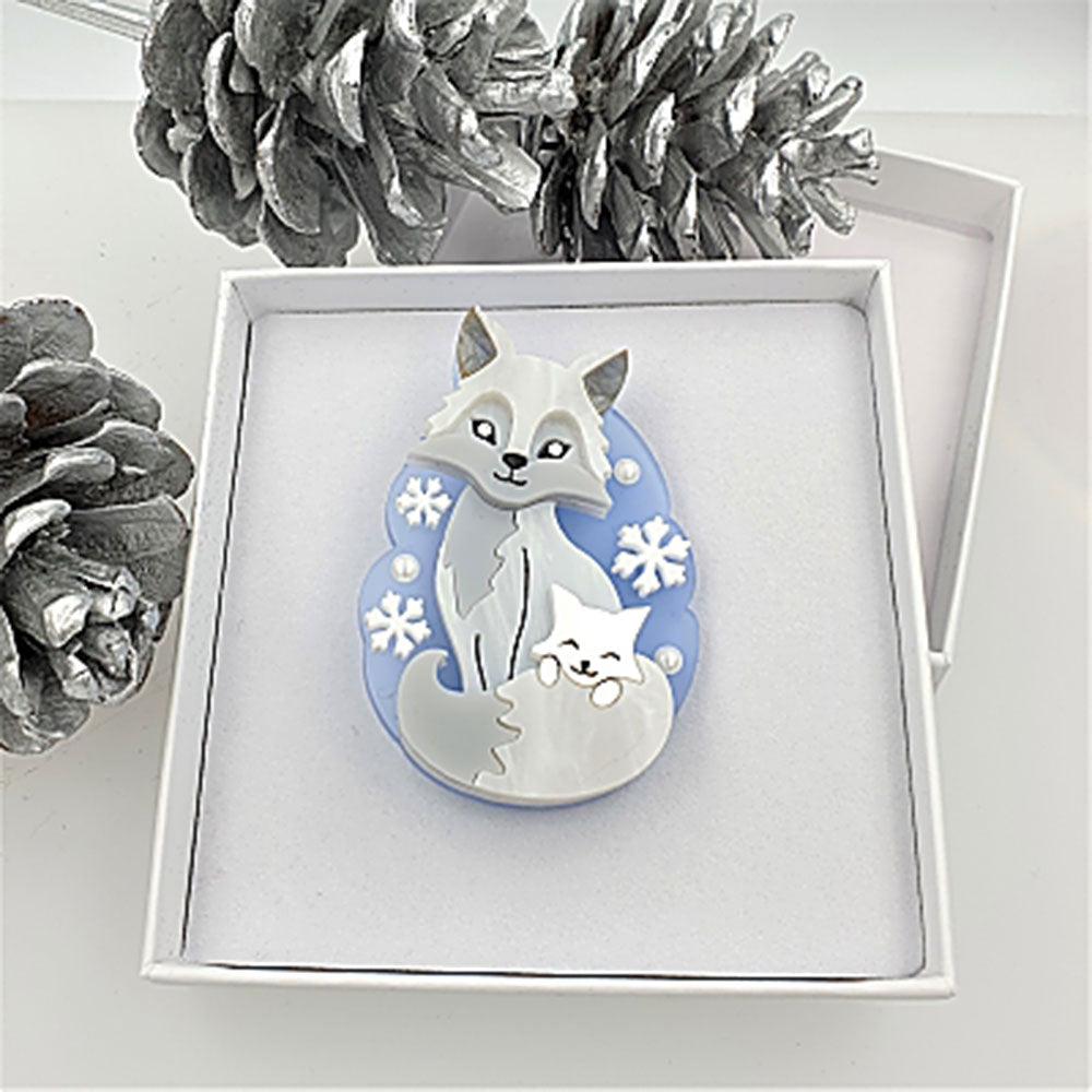 Arctic Fox Brooch by Cherryloco Jewellery 4