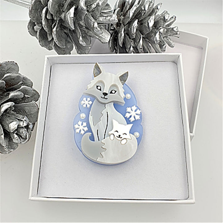 Arctic Fox Brooch by Cherryloco Jewellery 4