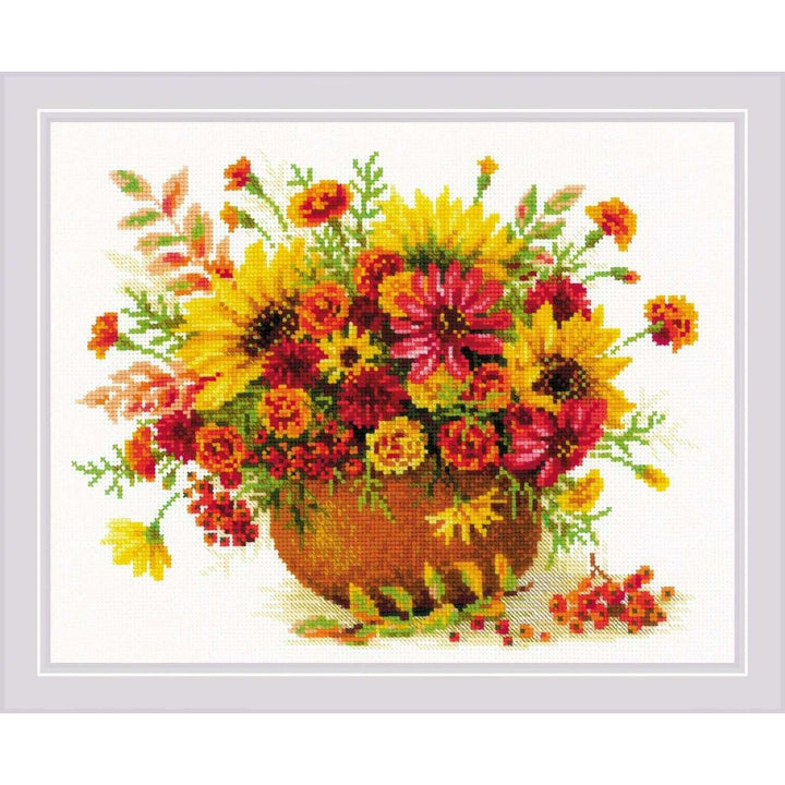Autumn Flowers R1973 Counted Cross Stitch Kit
