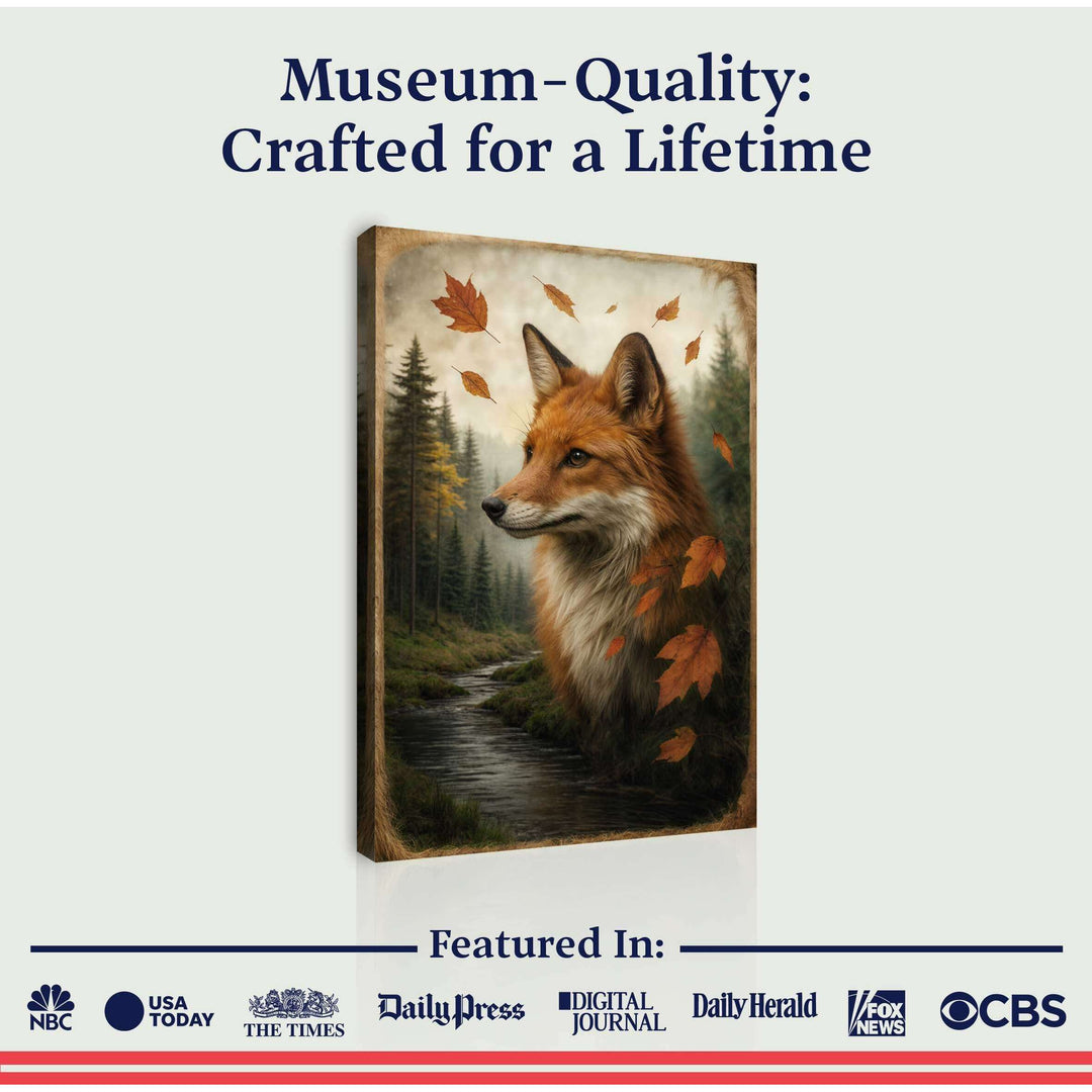 Autumn Fox Double Exposure Wall Art