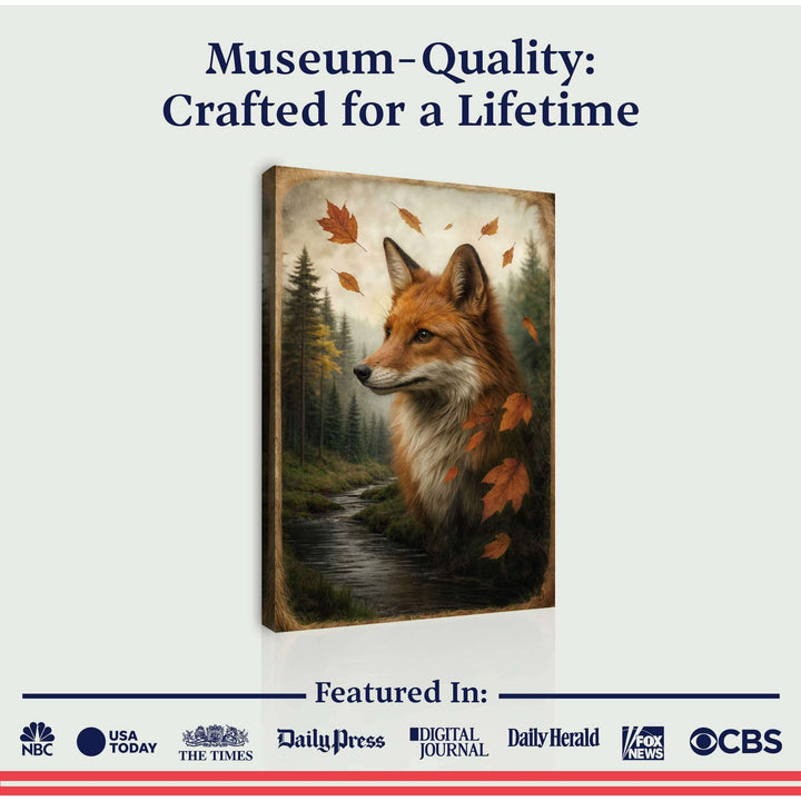 Autumn Fox Double Exposure Wall Art