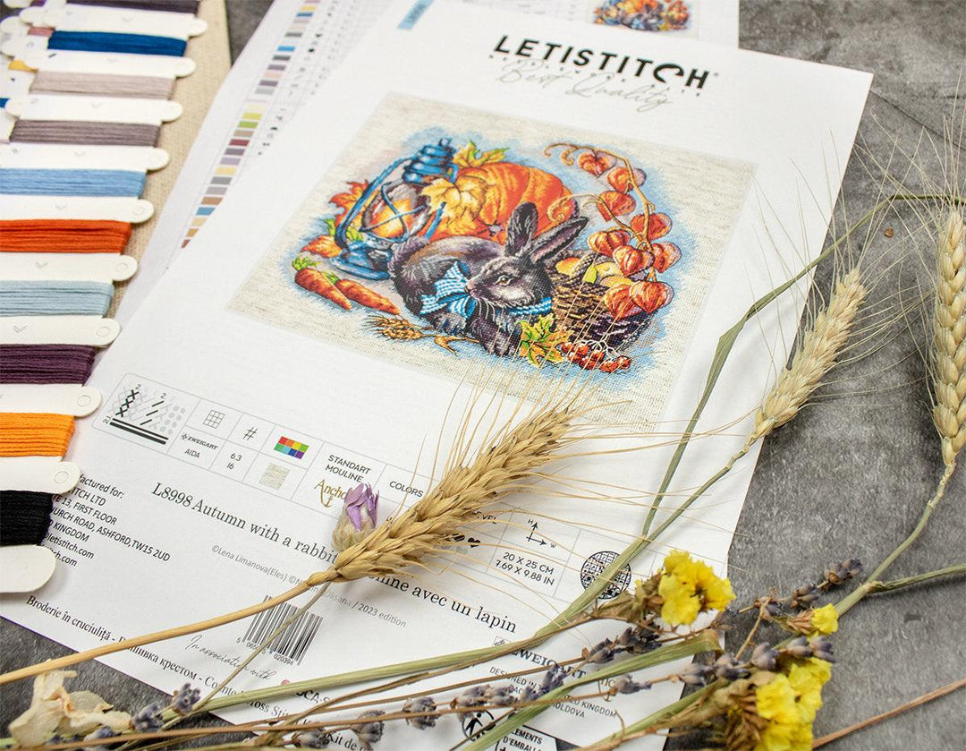 Autumn with a rabbit L8998 Counted Cross Stitch Kit
