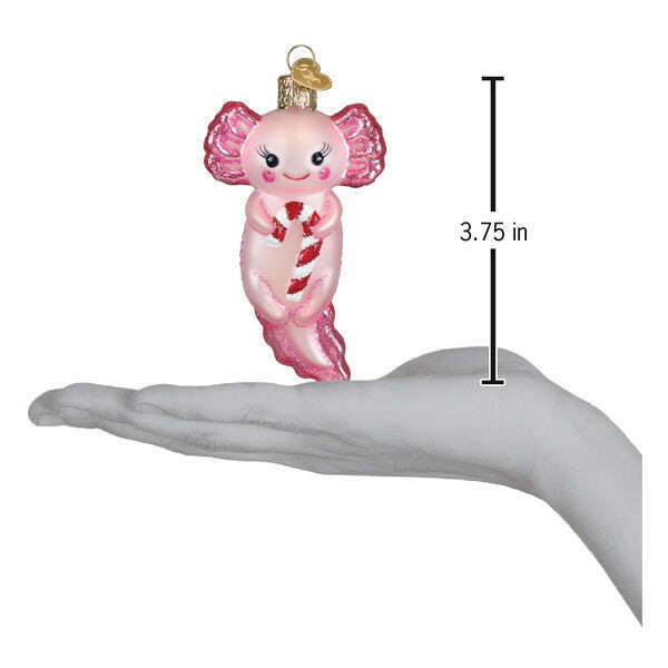 Axolotl With Candy Cane Ornament