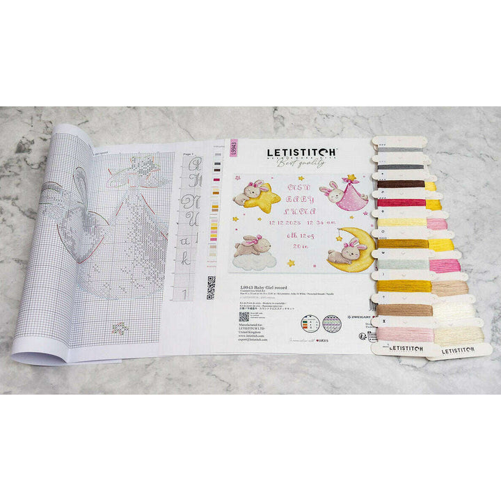 Baby Girl record L9943 Counted Cross Stitch Kit