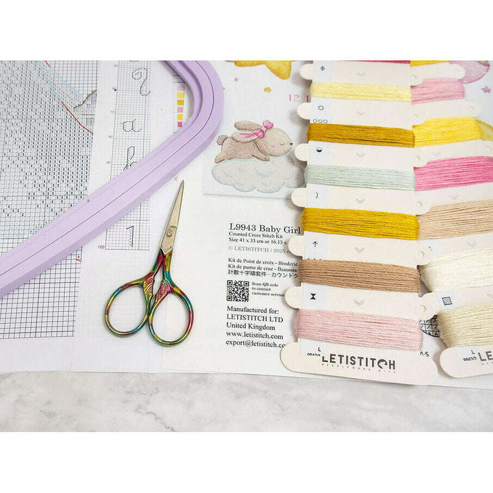 Baby Girl record L9943 Counted Cross Stitch Kit