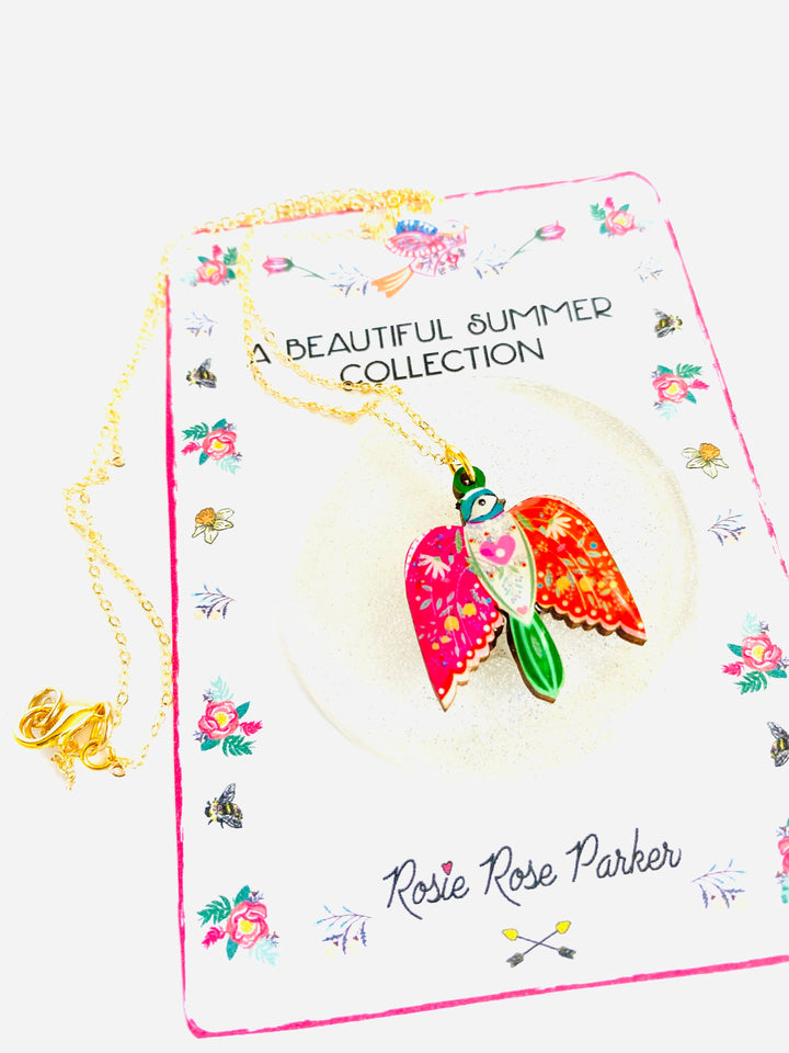 Pretty Bird in Flight Necklace by Rosie Rose Parker