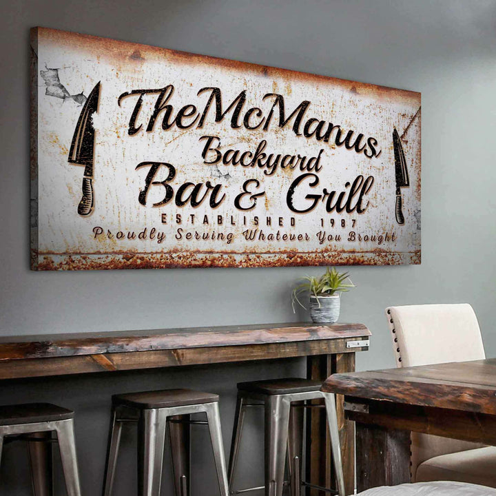 Backyard Bar & Grill Sign IV
