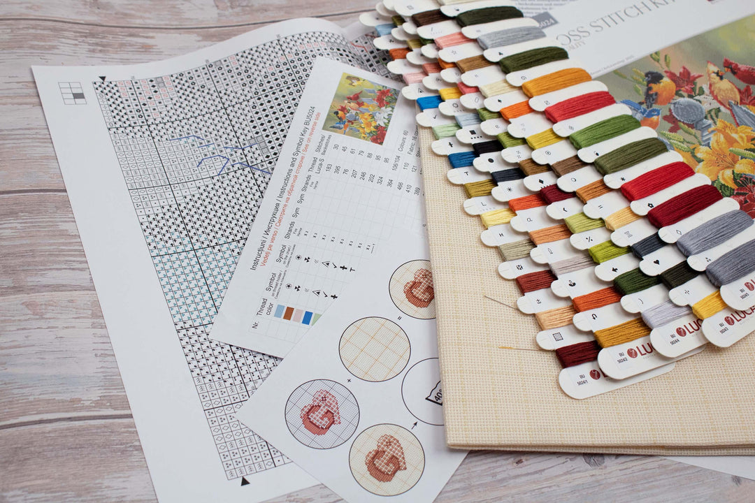 Backyard Birds with Daylilies BU5024L Counted Cross-Stitch Kit