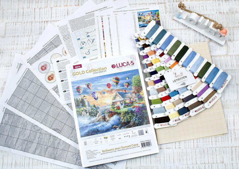 Balloons over Sunset Cove B614L Counted Cross-Stitch Kit