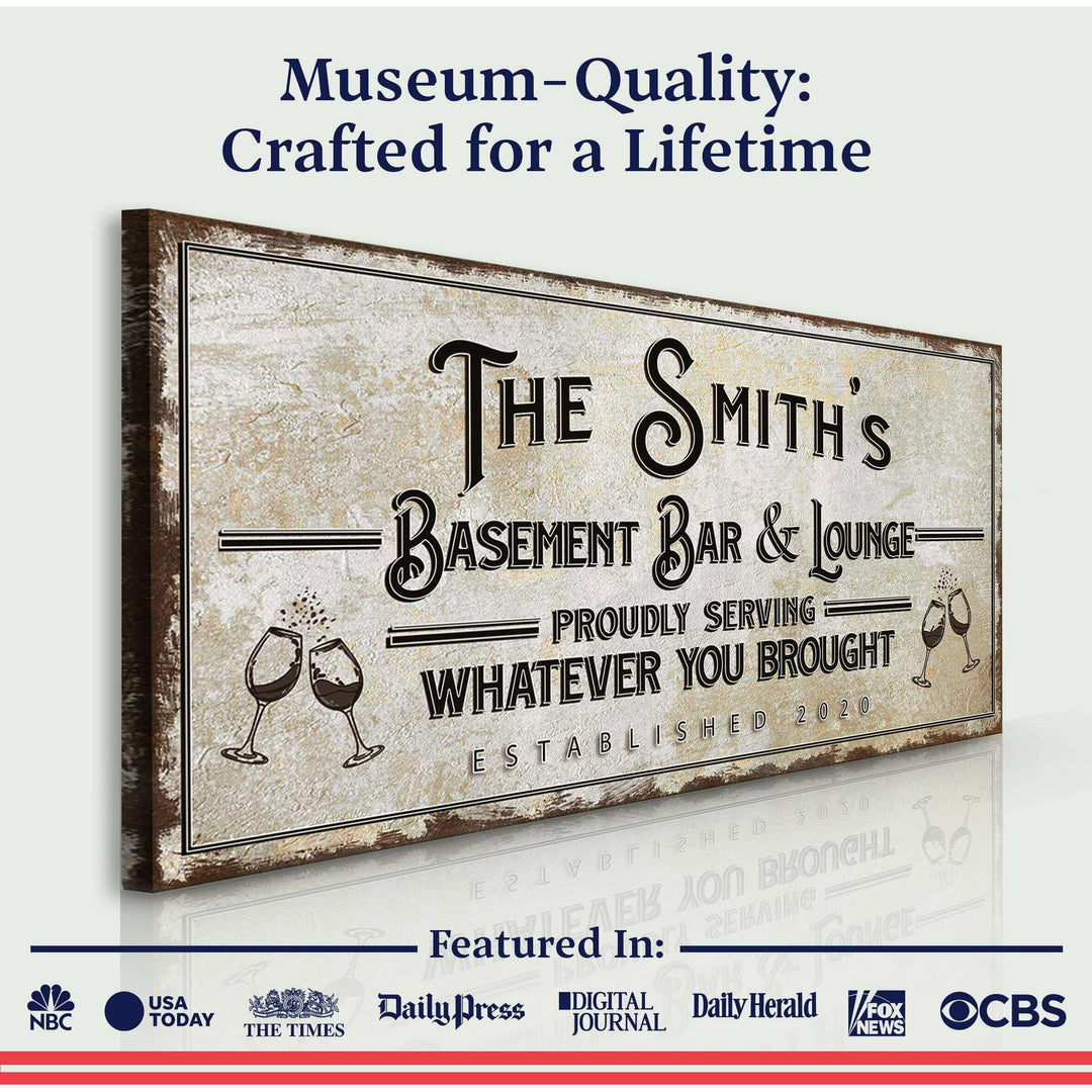 Basement Bar And Lounge Sign X
