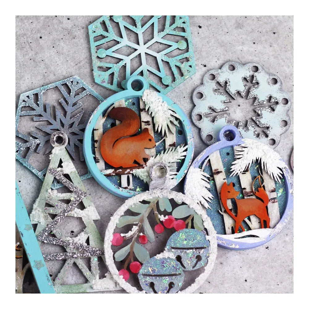 Rosa Talent Winter Story 4 - set of bases for decoration on fiberboard. 3.54*3.15 inches. 3pcs