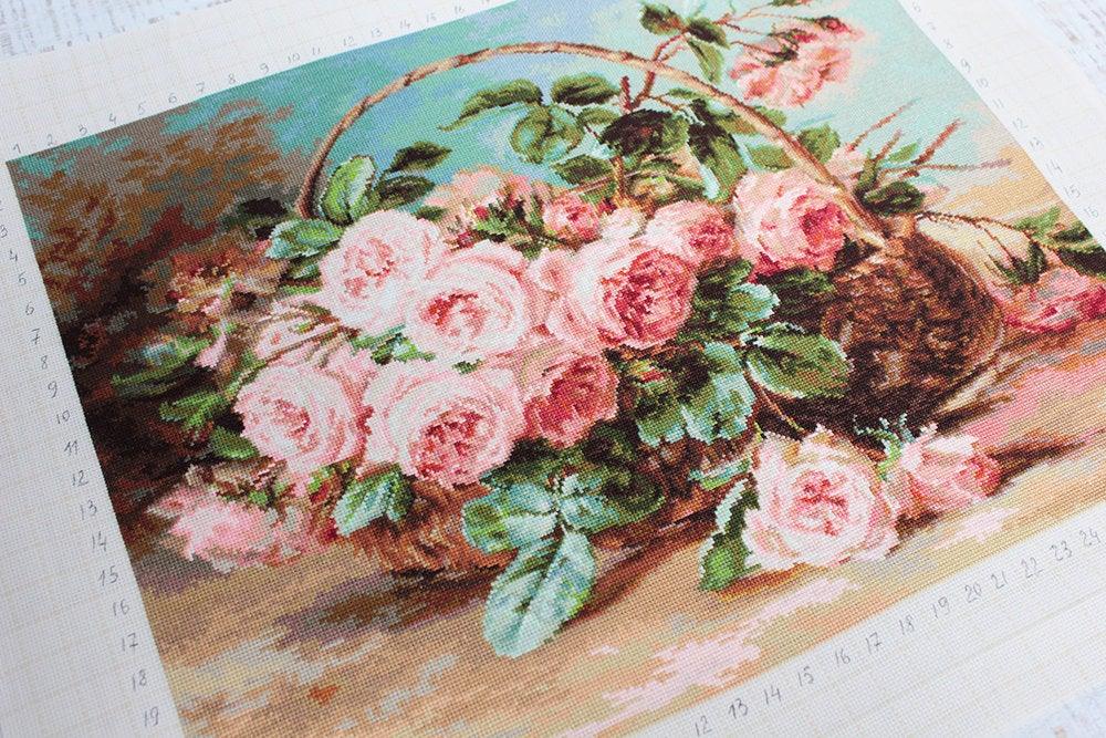 Basket of Roses B547L Counted Cross-Stitch Kit