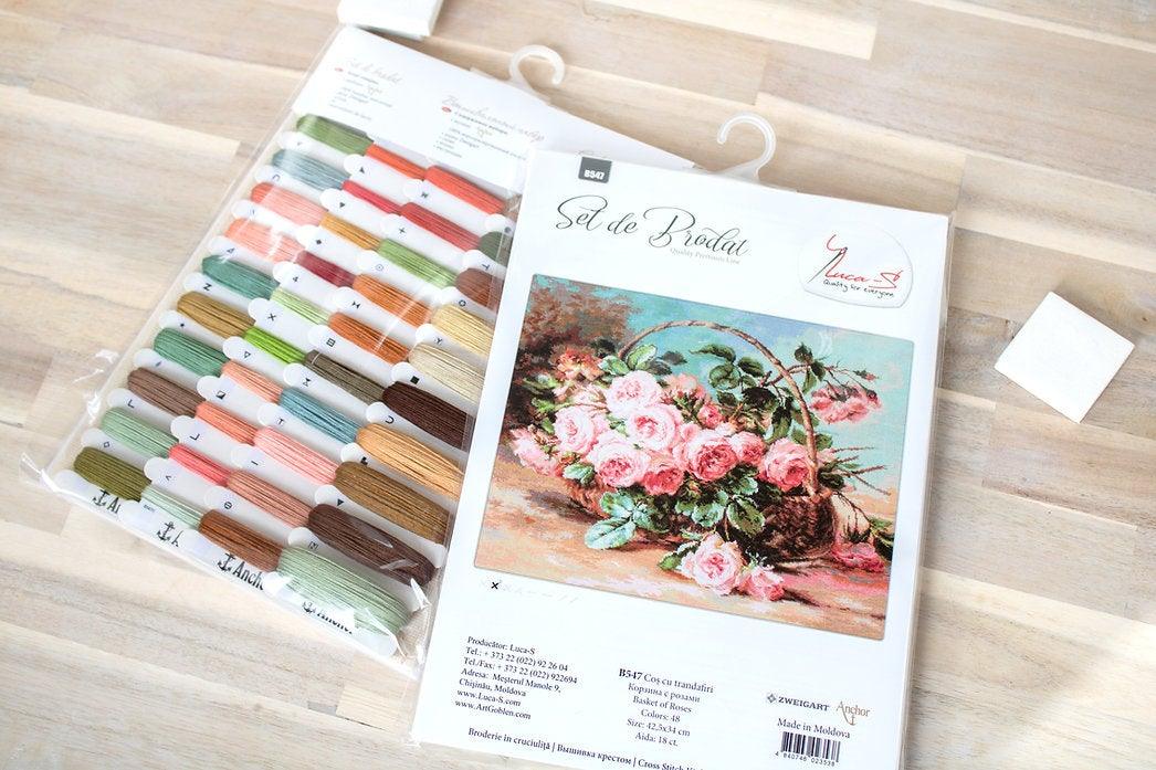 Basket of Roses B547L Counted Cross-Stitch Kit