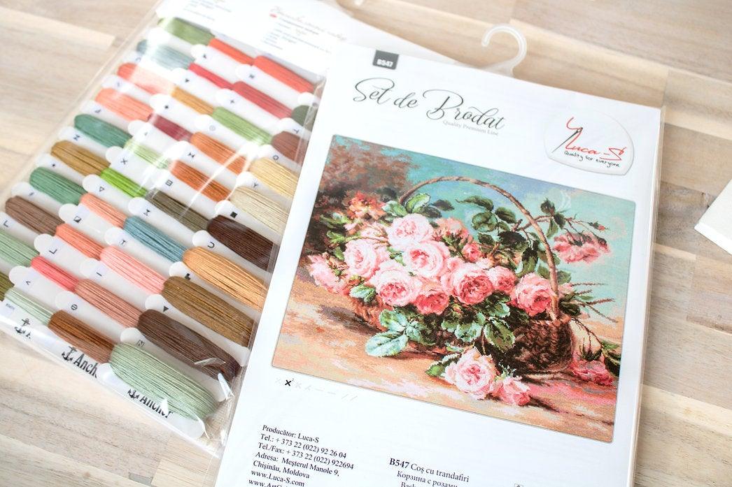 Basket of Roses B547L Counted Cross-Stitch Kit