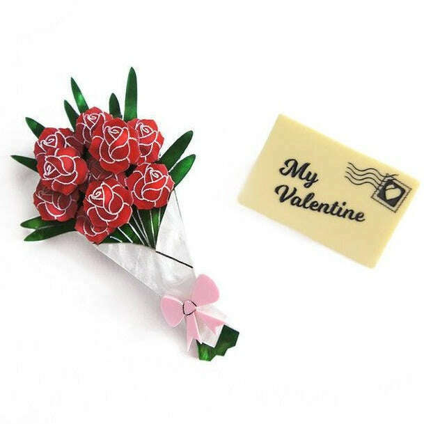 Be Mine Valentine Double Brooch by Laliblue - Quirks!