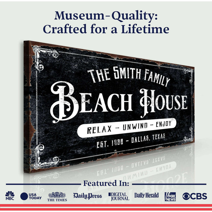 Beach House Personalized Sign III