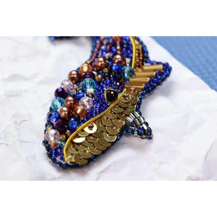 Bead Embroidery Decoration Blue whale AD-239
