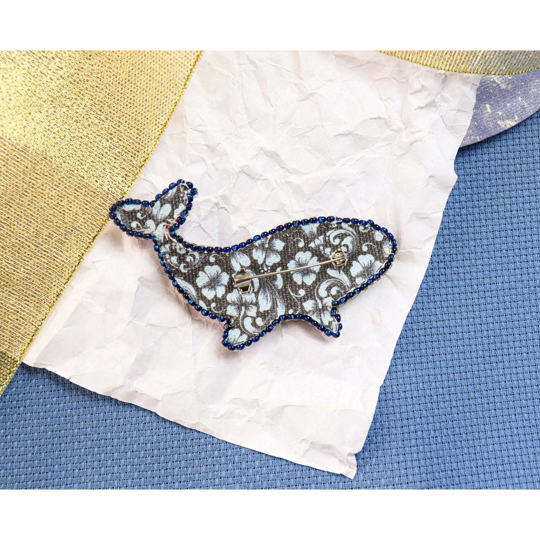 Bead Embroidery Decoration Blue whale AD-239