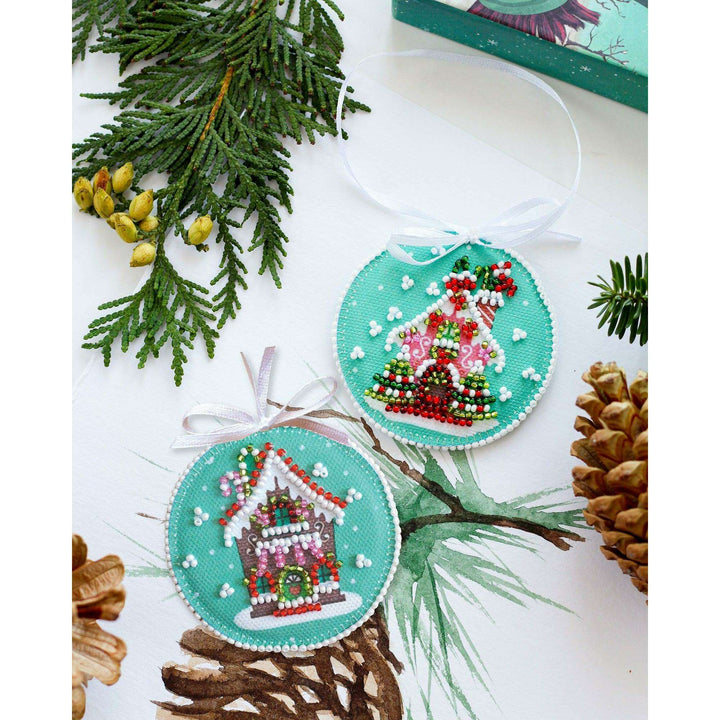 Bead Embroidery kit - Decoration New Year's hous ABT-020