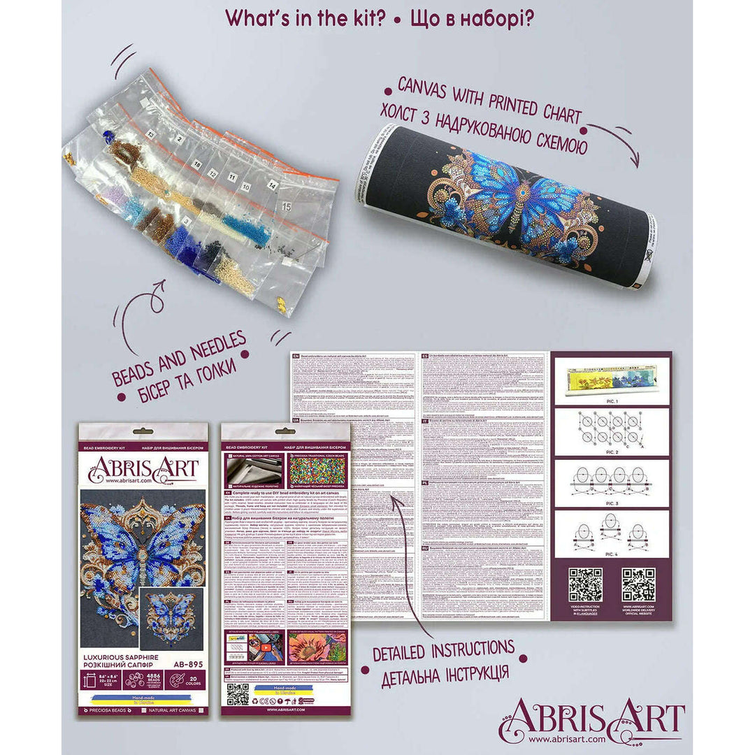 Bead Embroidery Kit - Luxurious sapphire
