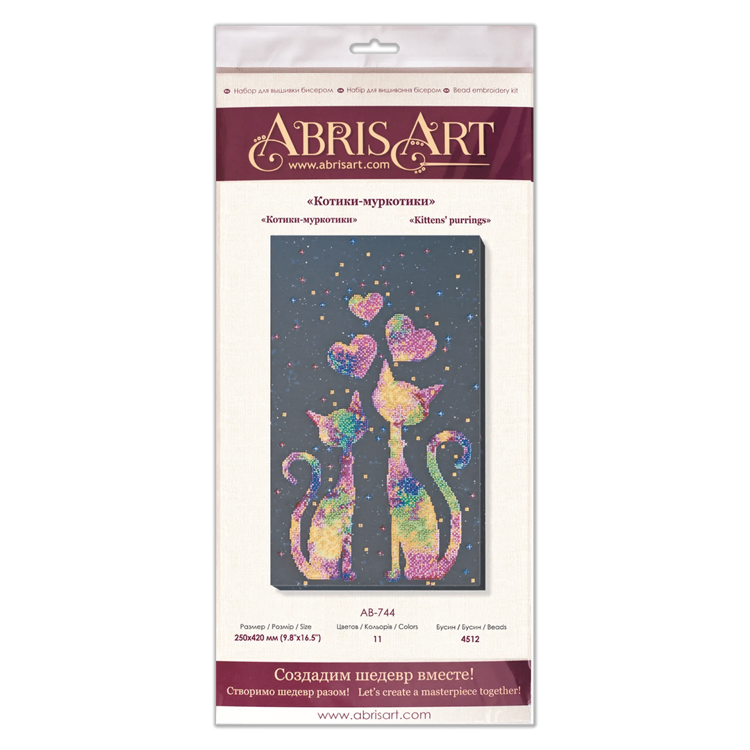 Bead Embroidery Kit Kittens' purrings AB-744