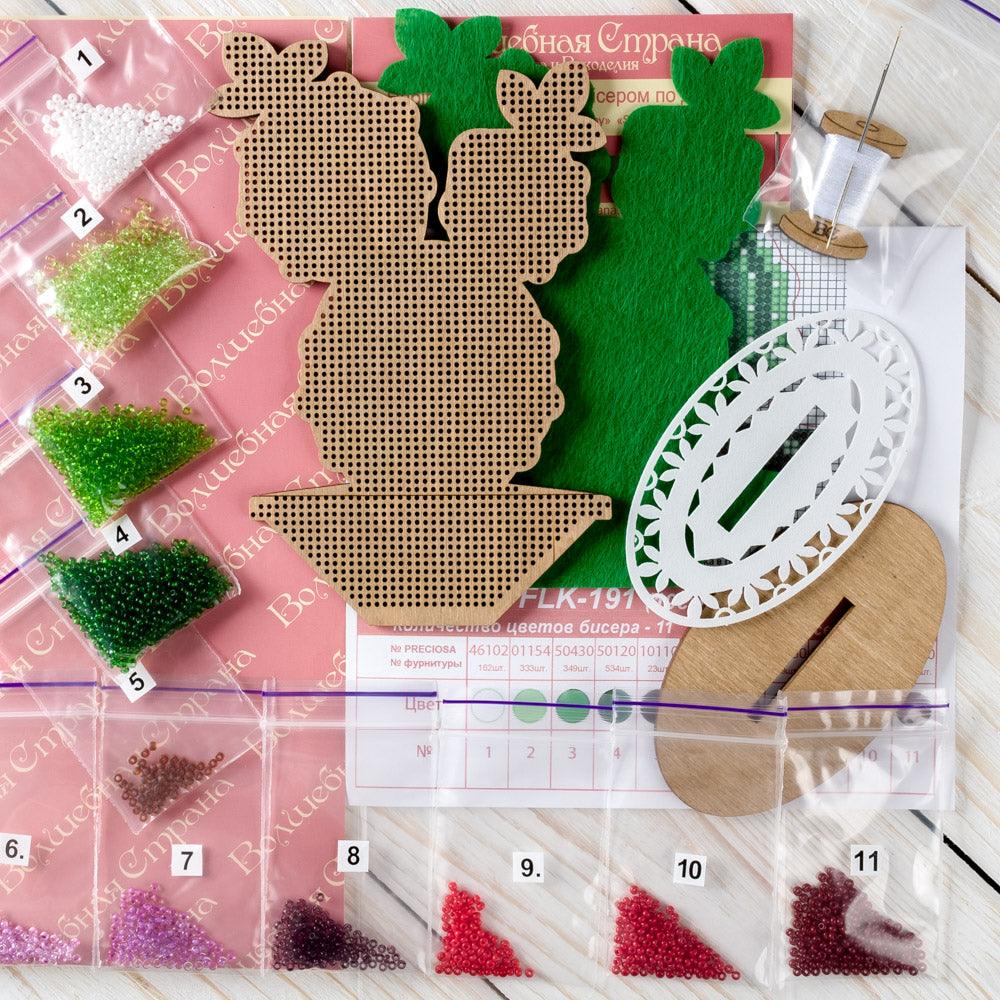 Bead embroidery kit on wood FLK-191