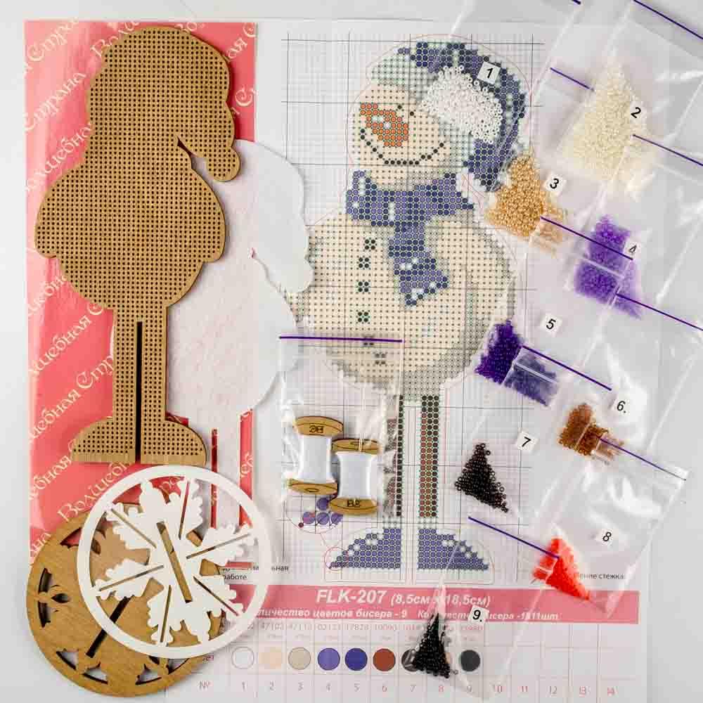 Bead embroidery kit on wood FLK-207