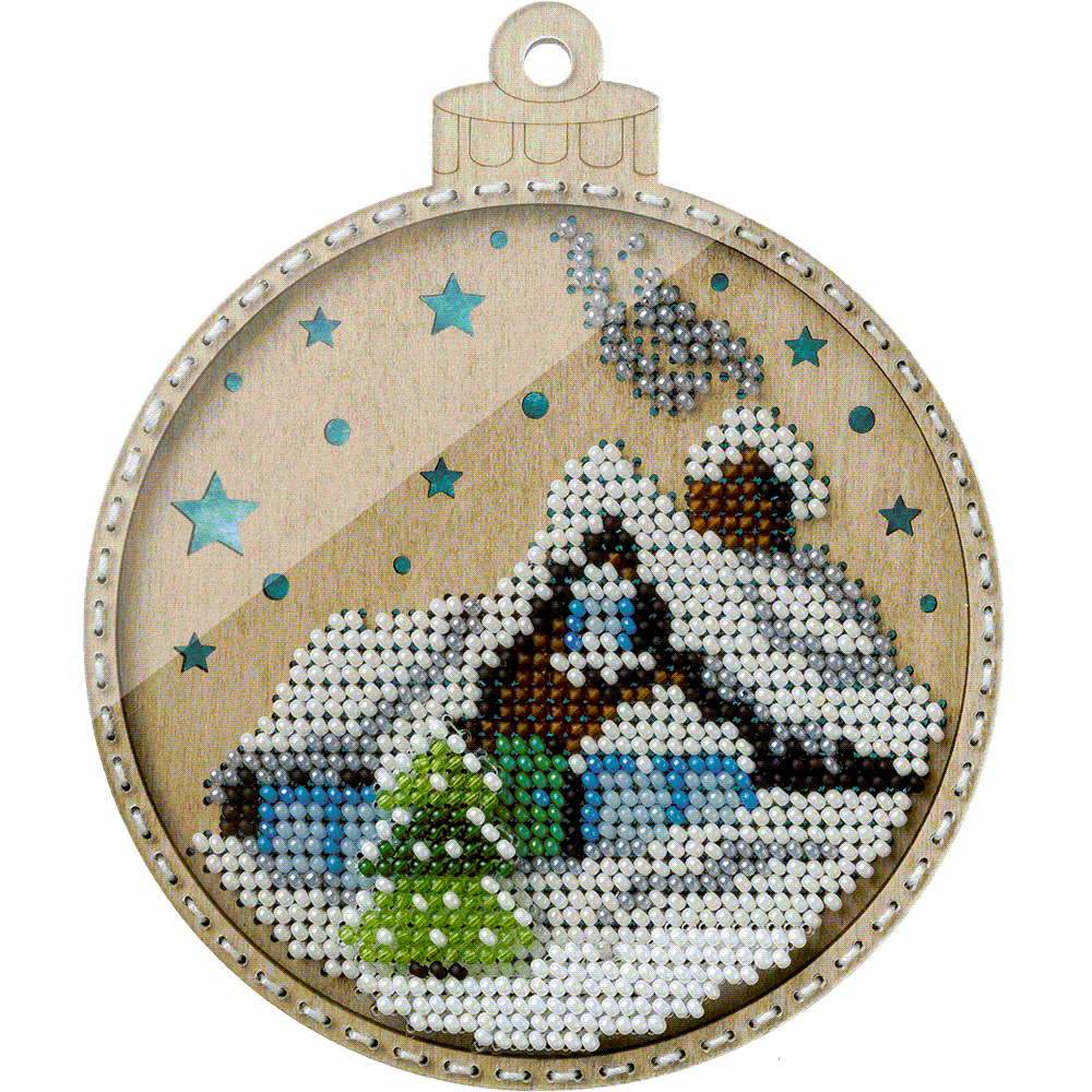 Bead embroidery kit on wood FLK-366
