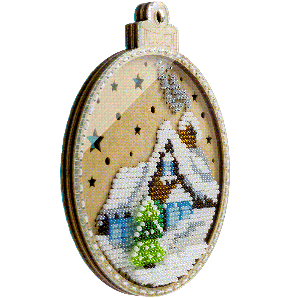 Bead embroidery kit on wood FLK-366