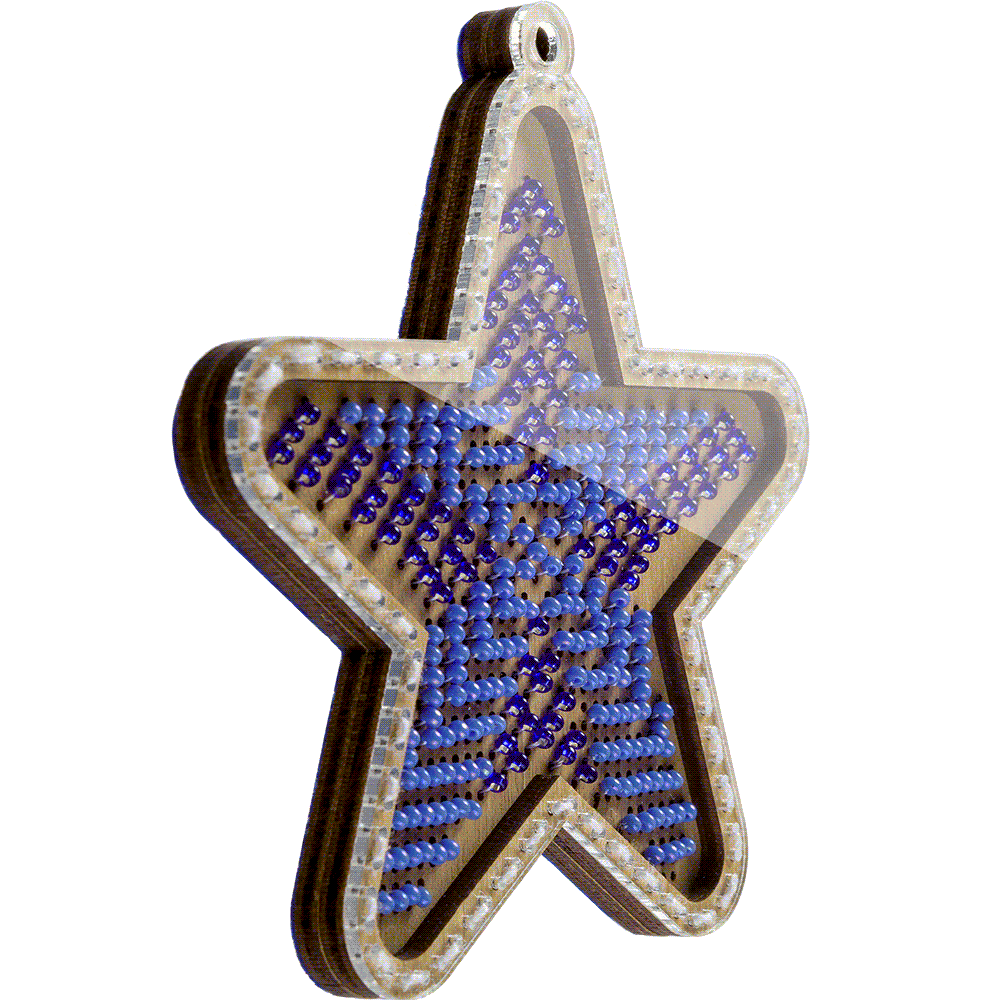 Bead embroidery kit on wood FLK-373