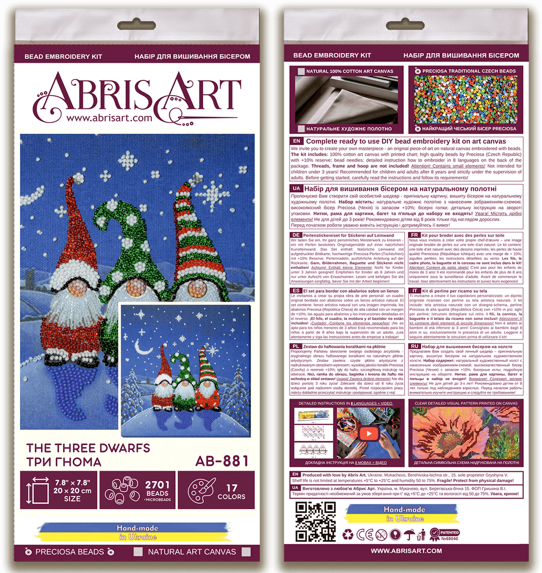 Bead Embroidery Kit - The three dwarfs AB-881